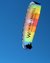 Parapendio colorato con pubblicità Winkler Hotels su cielo blu limpido