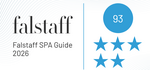 Falstaff SPA Guide 2026 with a score of 93 and five blue stars