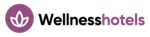 Wellnesshotels Logo mit lila Blüten-Symbol